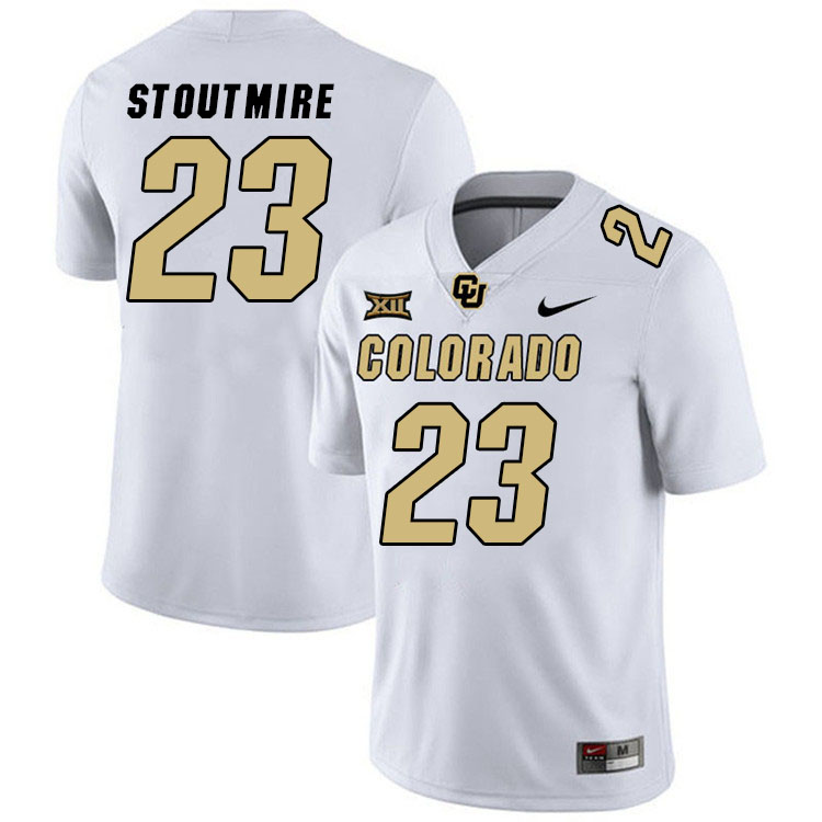 Colorado Buffaloes #23 Carter Stoutmire Big 12 Conference College Football Jerseys Stitched Sale-White